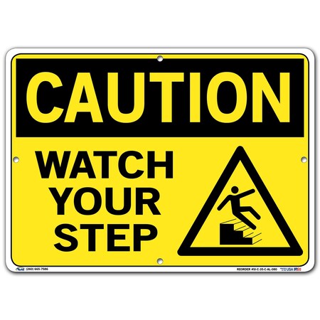 Vestil Aluminum Sign, 10-1/2" H, 14-1/2" W, Aluminum, Rectangle, SI-C-35-C-AL-080 SI-C-35-C-AL-080